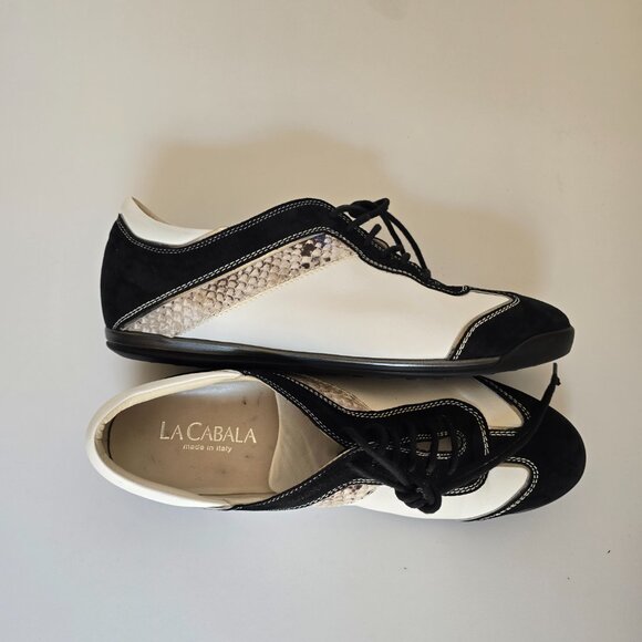 La Cabala Exquisite Elegant Timeless Modern Lace up Sneakers Sz 41 Made in Italy - Picture 9 of 12